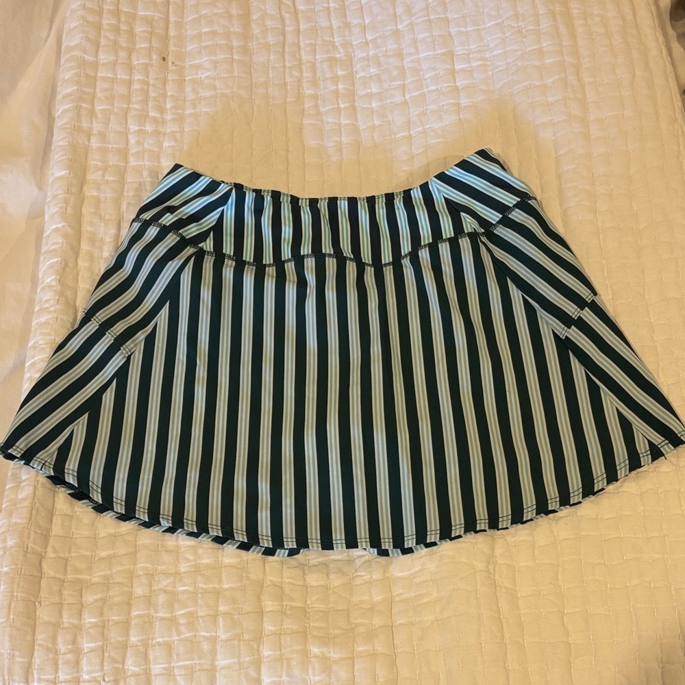 Addison Bay green, blue, and White Striped Circle Skirt
